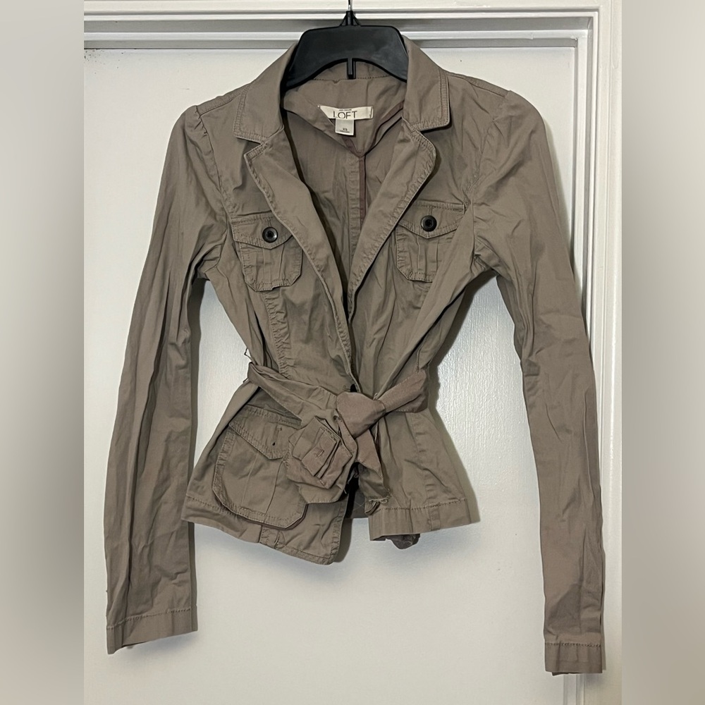 LOFT Women's Taupe Utility Jacket size: XS